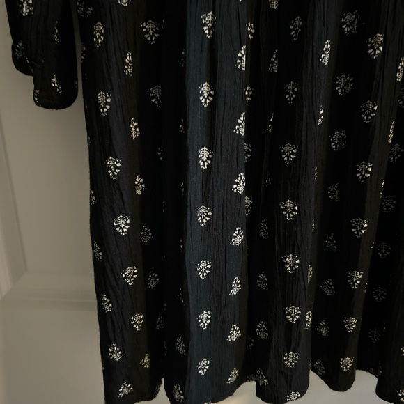 Old Navy long sleeve BOHO empire black print dress XL - Picture 5 of 15